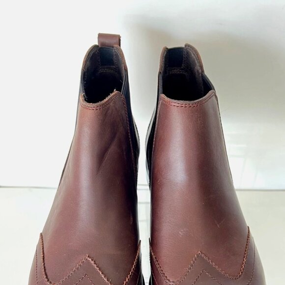 Sperry Women Leather Ankle Boots Brown Chelsea Boots Size 10 - Picture 6 of 9